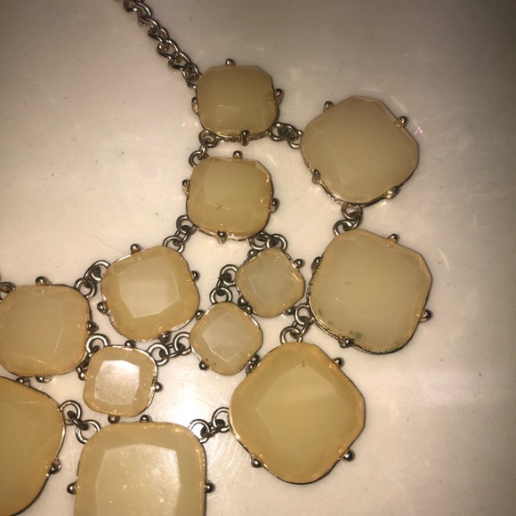 Gold and Cream/Offwhite Statement Necklace - Picture 2 of 2